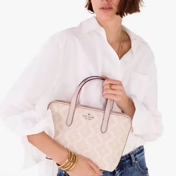 Kate Spade Pink Signature Small Tote Bag VEGAN - Picture 8 of 14